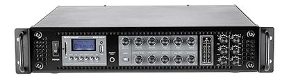Rockville RCS2-320-6 320W 6-Zone Stereo/Mono Commercial 70V Amplifier, Bluetooth, USB/SD, Optical Input, Perfect for Restaurants, Schools, Offices, and Multi-Room Audio