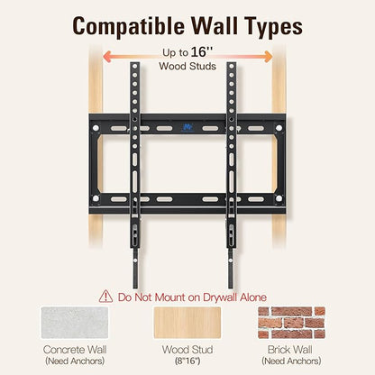 Mounting Dream Tilting TV Mounts for Most 26-60 Inch LED, LCD TVs up to VESA 400 x 400mm and 88 LBS Loading Capacity, TV Wall Mount with Unique Strap Design for Easily Lock and Release MD2268-MK