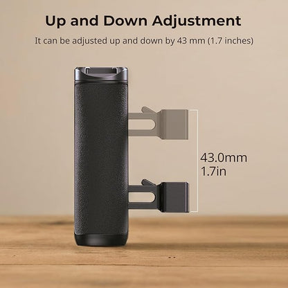 SmallRig Mini NATO Side Handle for Camera Cages, Universal Ergonomic Side Handgrip, 43mm Up/Down Adjustable, Bulit-in 1/4"-20 Threaded Hole, Strap Hole, Cold Shoe - 4840