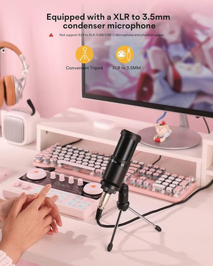 MAONO Podcast Equipment Bundle Audio mixer All-in-One Podcast Production Studio with 3.5mm Microphone for Live Streaming, Podcast Recording, PC, Smartphone, DJ MaonoCaster Lite (AU-AM200-S1)