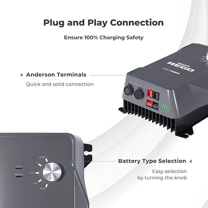 Renogy Solar Charge Controller (Built-in Bluetooth) - REGO 60A 12V/24V Auto DC Input MPPT, with Battery Protect Unit forGel Sealed Flooded Lithium Battery