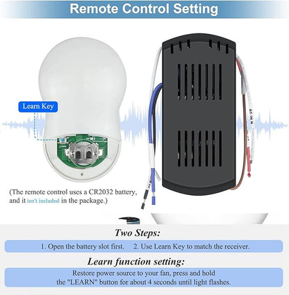 Smart WiFi Universal Ceiling Fan Remote Control Kit with Learning Setting, 3- Speed Light Dimmer Controller Works with Alexa Google Phone APP Control, Compatible with Hunter Hampton Bay Harbor Breeze