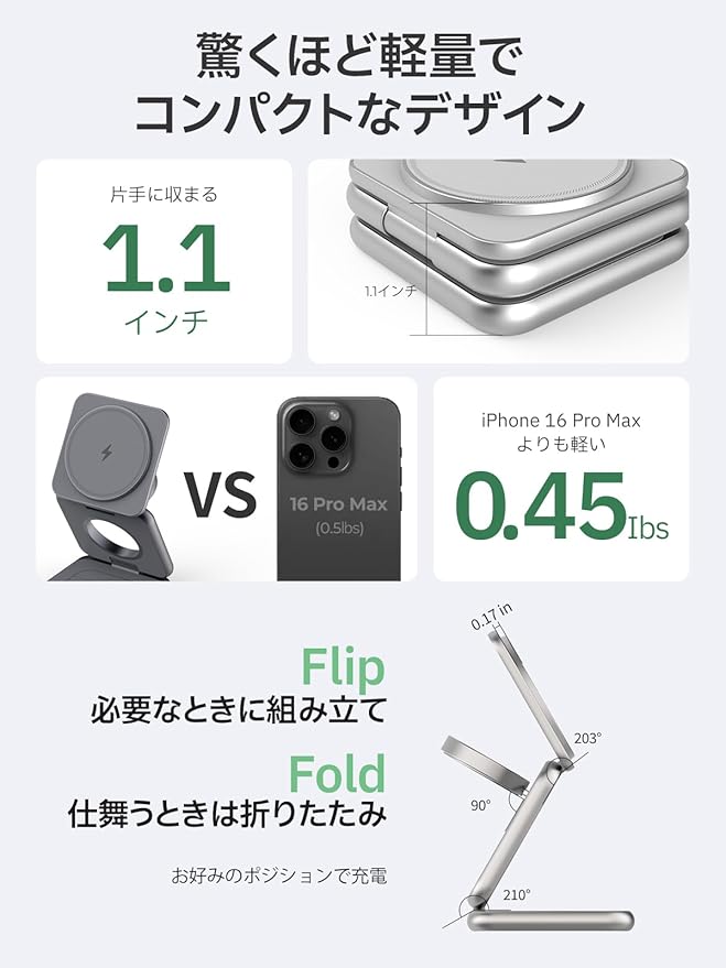 REDBEAN 3in1 Qi2 Wireless Charging Station, Mag-Safe Charger Stand Compatible with iPhone, Apple Watch & AirPods, 25W Foldable Fast Charging Dock, Aluminum Alloy for Multiple Devices, Silver