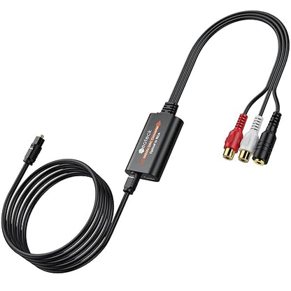 Neoteck SPDIF to RCA+3.5mm Optical to Analog Audio Adapter 192kHz DAC Converter with Built-in Amplifier Chip for HDTV Set-Top Box DVD Blu-Ray Players