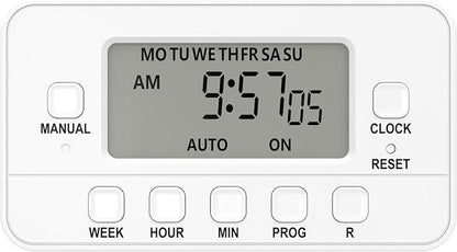 STANLEY 2 Grounded Outlet Digital Weekly Timer Security Mode 8 On/Off Program Repeat Weekly Manual ON Override Switch Easy Set Digital Bar Timer