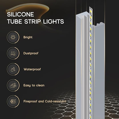 VOEWT LED Strip Lights Daylight White 6000K,9.8ft 110-120V Neon Rope Lights,Flexible Silicone Outdoor Waterproof Neon Strip Lights for Bedroom,Mirror,Kitchen Cabinet, Living Room,Halloween Decor