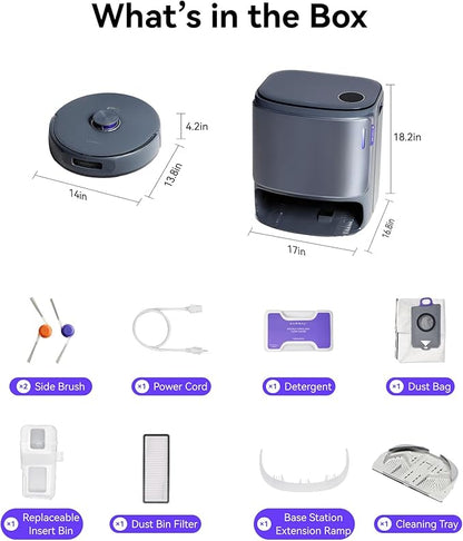 NARWAL Freo Z10 Ultra Robot Vacuum and Mop Combo, Dual RGB Cameras and Chips, AI Avoidance, 8N Corner to Edge Deep Cleaning, Dry-Wet Separation, 18000Pa, Hot Water Wash & Self-Emptying, Gray