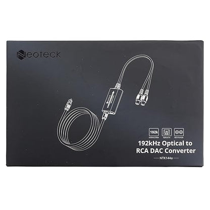 Neoteck Optical to RCA Cable DAC Converter with Built-in Audio Amplifier Chipset 192kHz SPDIF to RCA Digital to Analog Converter for HDTV Blue-ray PS4 etc.-Female Output