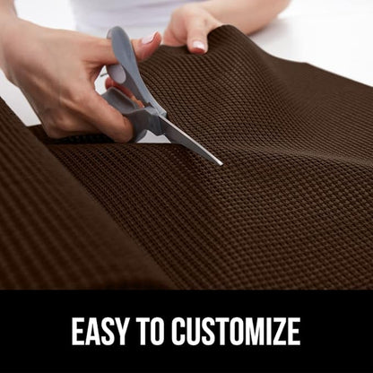 GORILLA GRIP powerGRIP Drawer Shelf and Cabinet Liner, Thick Strong Hold, Non-Adhesive Liners Protect Kitchen Cabinets and Cupboard, Bathroom Drawers, Easy Install, Breathable Mat, 20" x20', Chocolate