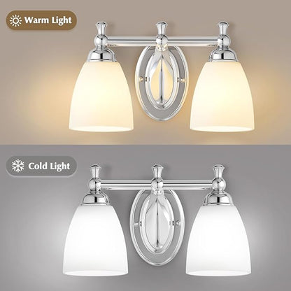 EJIAXIN Bathroom Vanity Lights Over Mirror, 2 Light Bath Vanity Light Modern Chrome Bathroom Lighting Vanity Light Vintage Style for Living Room Cabinet Bedroom Restroom