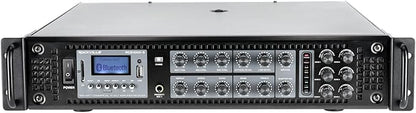 Rockville RCS1000-6 1000W 6-Zone Commercial Amplifier, Bluetooth, USB/SD Inputs, Echo Mic Controls, 70V/100V/8-Ohm Compatibility, Perfect for Restaurants, Schools, and Conference Rooms
