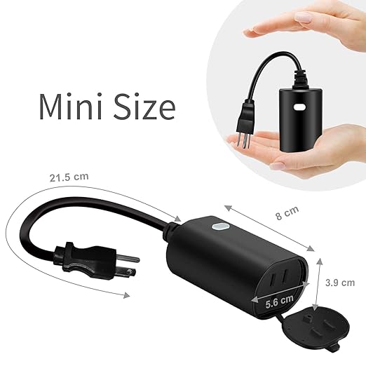 Minoston Outdoor Smart Plug, WiFi Outlet, IP65 Weatherproof, Compatible with Alexa, Google Assistant, Timer & Countdown by Smart Life APP, No Hub Required, FCC Certified, 2 Pack (MP22W)