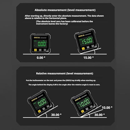 SSKFHGI Digital Angle Finder with Electronic Laser, 4-Side Magnetic Angle Gauge, Cube Inclinometer, Table Saw Miter Protractor, Woodworking Measuring Tool, Level Box for Hanging