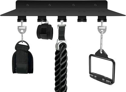 RIMLUFE fit for Tonal Accessories Shelf Organizer Gym Storage Rack Wall Shelves with Hooks, Floating Shelves Black Gym Equipment Storage Wall Decor for Home Gym T Lock Adapter Organizing