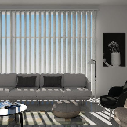 Blindify Motorized Vertical Blinds, Blackout Sliding Door Shades Vertical Shades Remote Control Customize, Cozy Beige
