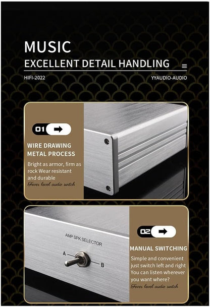 TKOWTB HiFi Lossless 4 in 1 Out 2 in 1 Out HiFi Stereo Audio Source Input Signal Switcher Switch Splitter Box(A) Easy Install