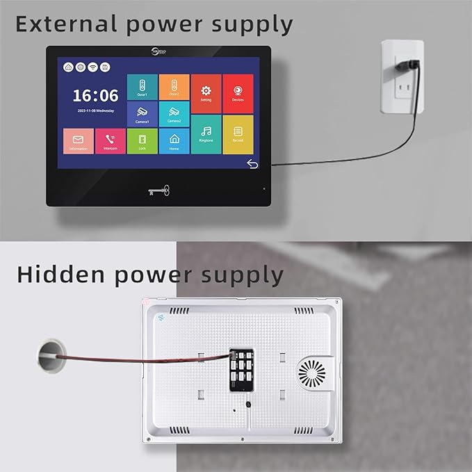 Wired Video Apartment Intercom System,Door Phone Kit,10 Inch Touch Monitor with 1080P HD Doorbell Camera,Supporting Motion Detecting 5 in 1 RFID Card Unlcking for Home Villa (1 Doorbell + 1 Monitor)