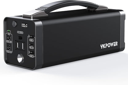 YKPOWER Portable Power Station 150W, 133.2 Wh/36000mAh Fast Charging, Portable Power Bank with 5 Outputs, AC Outlets, LED Light for Backup Home Outdoor Emergency Travel Camping RV