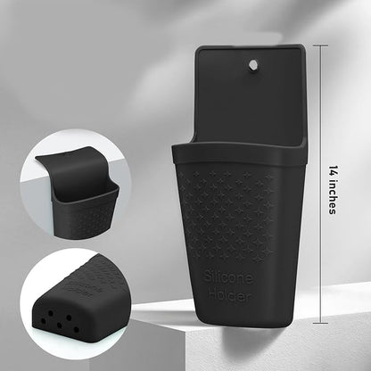 ZAXOP Flat Iron/Curling Iron/Hair Straightene/Hot Hair Tools Holder, Silicone Heat Resistant Mat Pouch Organizer.(Black)