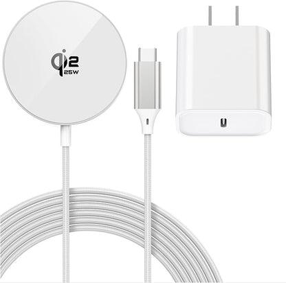 [Apple MFi Certified]25W Magnetic Wireless Charger for iPhone,Qi2.2 Certified 6FT Fast Apple MagSafe Charger Wireless Charging Pad for iPhone 17/17Air/16 ProMax/15 ProMax/14/13/12/AirPods3/2/Pro/Pro2