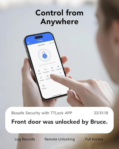 Smart Lock Doorbell Fingerprint Smart Door Lock Deadbolt for Homeowners or Parents Door Lock with Camera and Door Handle for Renters, Keyless Entry Door Lock for Front Door (Contour Sand Nickel)