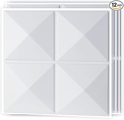 Art3d Decorative 3D Wall Panel, 32 Sq.FT PVC Interior Wall Decor for Living Room, Bedroom, Lobby, Office, Shopping Mall, White