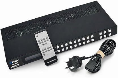 OREI 8K 8x8 HDMI Matrix Switch, Switcher with Audio Extractor UltraHD Supports Upto 4K @ 120Hz IR EDID HDCP 2.3 - Remote Control HDR10+ Dolby Vision, VRR, ALLM (BK-808)