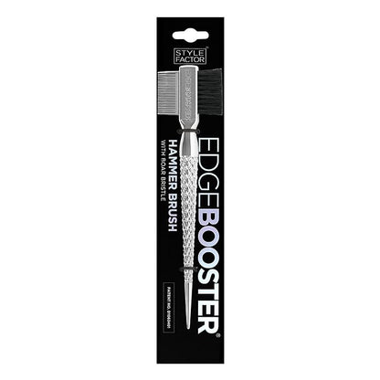 Style Factor EDGE BOOSTER® Hammer Brush Rat Tail– Double-Sided Edge Control Brush & Comb with Boar Bristles – For Edges, Slick Backs, Baby Hair Styling, and Taming Flyaways