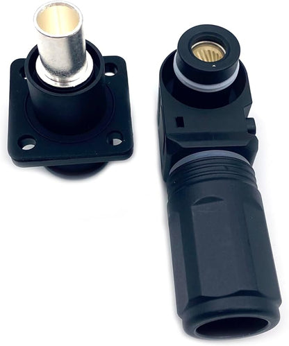 1 Set Battery Energy Storage Connector, 120A 25mm² High Current Connectors Quick Plug Terminal Black Right Angle Plug and Socket IP67 Waterproof Power Adapter Crimping Wiring (120A, Black)