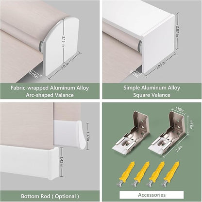 ZSHINE Motorized Blackout Roller Blinds Customize Width Remote Control Wireless and Rechargeable Roller Shades for, Home, Office, Hotel,Restaurant and Cinema(82067A)
