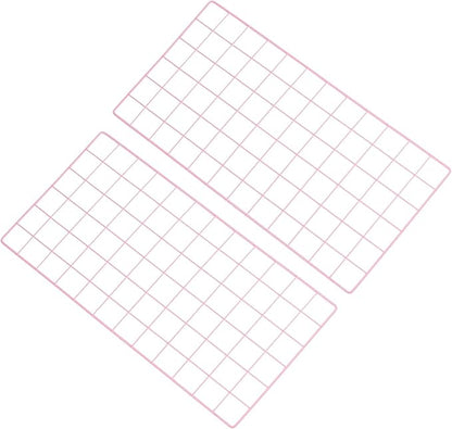 PATIKIL 24"x12" Wire Grid Panel, 2 Pack Board Photo Pictures Memo Display Grid Panels Hanging Organizer Wall Decorative Panel for Home Office Wedding, Pink
