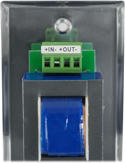 Rockville VOL70200 SS 200W 70V Wall Volume Control Zone Controller, Stainless Steel, Single-Gang, Euro-Block Connectors, Perfect for Commercial Audio Systems