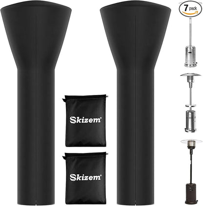 2 Pack Skizem Outdoor Patio Heater Covers with Zipper,Upgraded 420D Oxford Fabric with PU Coating Material,100% Waterproof Windproof Anti-UV Snow-Poof,36 Months of Use 89'' H x 33" D x 19" B