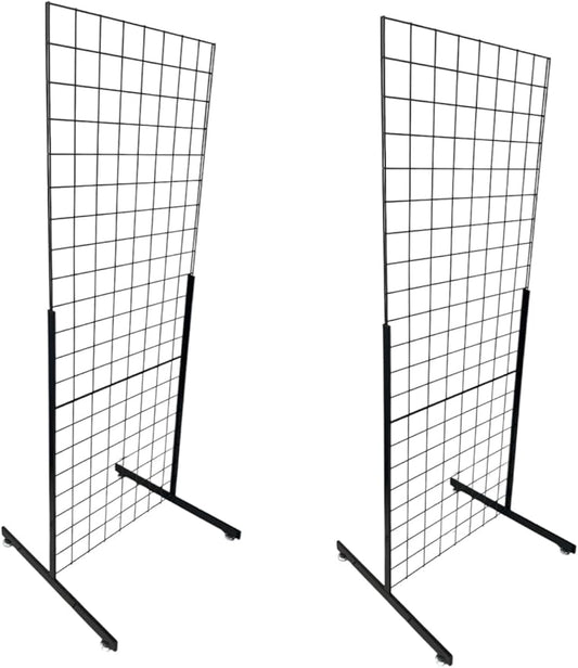 Only Hangers Heavy Duty 2' x 5.5' Gridwall Art Display Panel with EZ Slide-On Grid Legs - No Hardware or Tools Required - No Screws, Nuts, or Washers. (Set of 2)
