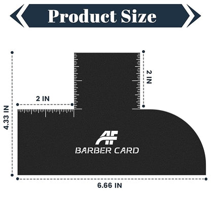Enhancement Card for Barbers with Measurement Indicators, Reusable Barber Line up Tool and Color Spray Edge Hairline Shaping Tool (Black, One-Size)