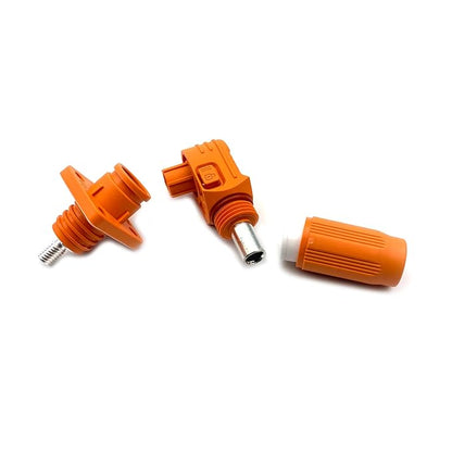 70A Battery Energy Storage Connector, 10mm² High Current Connectors IP67 Waterproof Stud Wiring Power Adapter Quick Plug Terminal Right Angle Plug and Socket (1000V Orange)