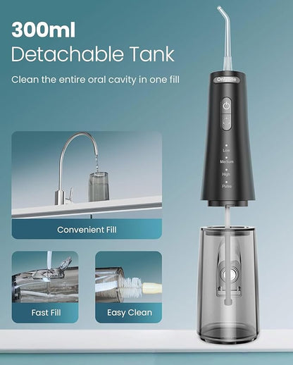 Onlyone Rechargeable Cordless Water Flosser with Adjustable Water Pressure for Daily Oral Care, Power Dental Flosser for Home and Travel Use, Portable Oral Irrigator for Sensitive Gums and Braces Care