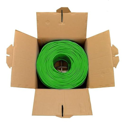 Dripstone CAT6 Ethernet Cable 1000ft Bulk Network LAN Wire 23AWG Solid UTP 550MHz High-Speed Internet Cable Gaming, Streaming, Office, Home Use, Pull Box, Cat6 Bulk, Stable Connectivity - Neon Green