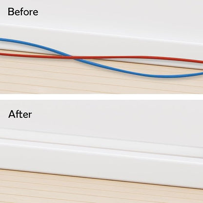 Rubber Bond TV Cord Hider Cable Protector - Strong Self Adhesive Wall Cord Cover Cable Hider - Low Profile Cable Management Wall Cord Concealer Cable Raceway (White, 6 Feet)