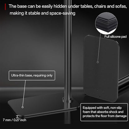 Perfectisan Projector Floor Stand with Adjustable Height 29.9 - 52.7 inch, Carbon Alloy Steel Material, Stand with 360 Rotatable, Mount for Outdoor/Indoor/Home/Office - Black