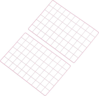 PATIKIL 12"x20" Wire Grid Panel, 2 Pack Board Photo Pictures Memo Display Grid Panels Hanging Organizer Wall Decorative Panel for Home Office Wedding, Pink