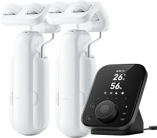 SwitchBot Smart Automatic Curtain Opener 2 Packs with Hub3 - Bluetooth Remote Control with App/Timer, High-Performance Motor, Unlimited Power, Compatible with Alexa, Google Home, HomeKit