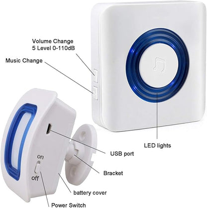 EverNary Wireless Caregiver Pager Motion Sensor Alarm Indoor Room Bed Alarms and Fall Prevention for Home/Elderly/Dementia and Kids (1 Plug-in Receiver and 1 Motion Sensor)