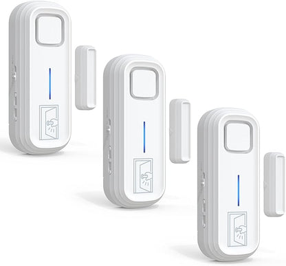 Sanjie Door Alarm with Instant and Delayed Alerts 30s/1min/2min/4min, Door Window Ajar Alarms for Kids Safety/Home Security, Volume 0-120dB, Left Open Alert for Freezer Fridge Home, 3 Sensor
