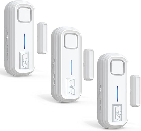 Sanjie Door Alarm with Instant and Delayed Alerts 30s/1min/2min/4min, Door Window Ajar Alarms for Kids Safety/Home Security, Volume 0-120dB, Left Open Alert for Freezer Fridge Home, 3 Sensor