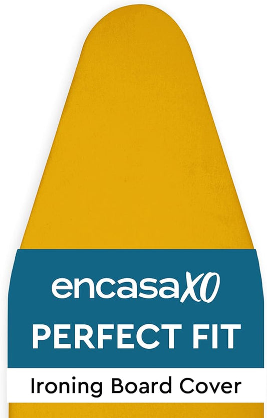 Encasa XO Ironing Board Cover and Pad 42"x14" - 4mm Felt Medium Iron Board Cover with Padding - Heat Resistant, Stain-Safe Dye, Non Slip Elastic Bungee Cord Tightening Iron Table Cover Mango