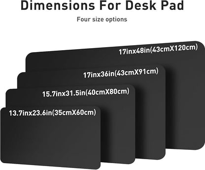 Aothia Leather Desk Pad Protector, Mouse Pad, Office Desk Mat, Non-Slip PU Leather Desk Blotter, Laptop Desk Pad, Waterproof Desk Writing Pad for Office and Home (Black,36" x 17")