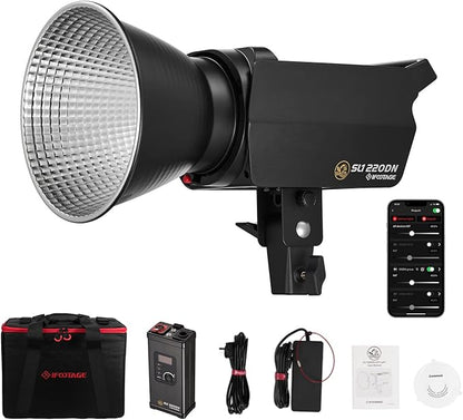 IFOOTAGE SL1 220DN LED Video Light,Continuous LED Lighting with 5600k Daylight,CRI 98+,Brightness 42000lux @ 1m,8 Light Effects,APP Control,for Professional Video Recording