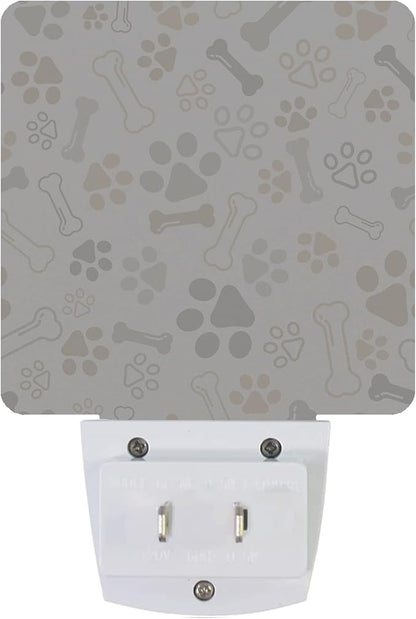 Smoaffly Dog Cat Paw Print Bones Night Light Plug-in LED Nightlights Auto Sensor Night Lamp Dusk-to-Dawn Lamp Home Decor for Nursery Children Girls Boys