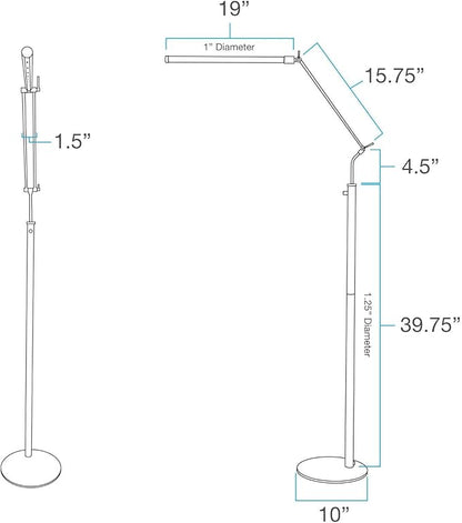 Cocoweb High Powered, dimmable, LED Floor Lamp - Fled-GPS (Black Brass)